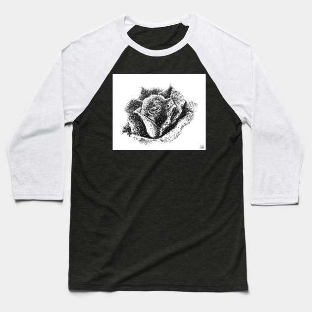 Rose Baseball T-Shirt by hollydoesart